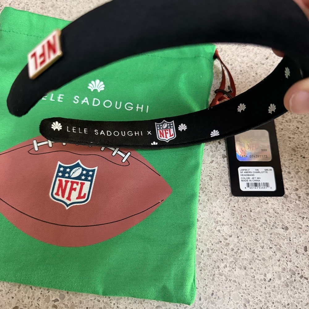 Lele Sadoughi Black 49ers Headband